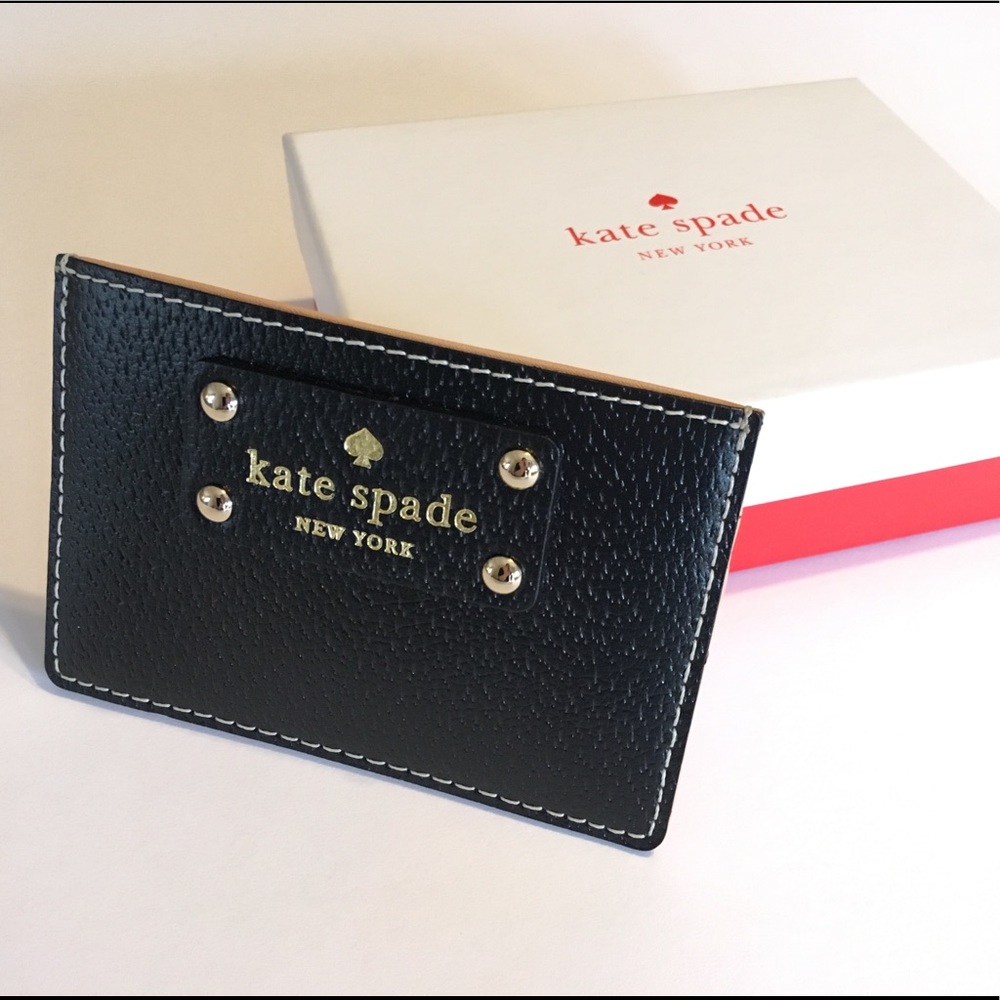 Kate Spade Card Holder in Black and Tan